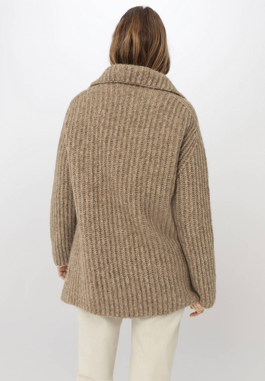 Strickjacke aus Alpaka mit Bio-Baumwolle