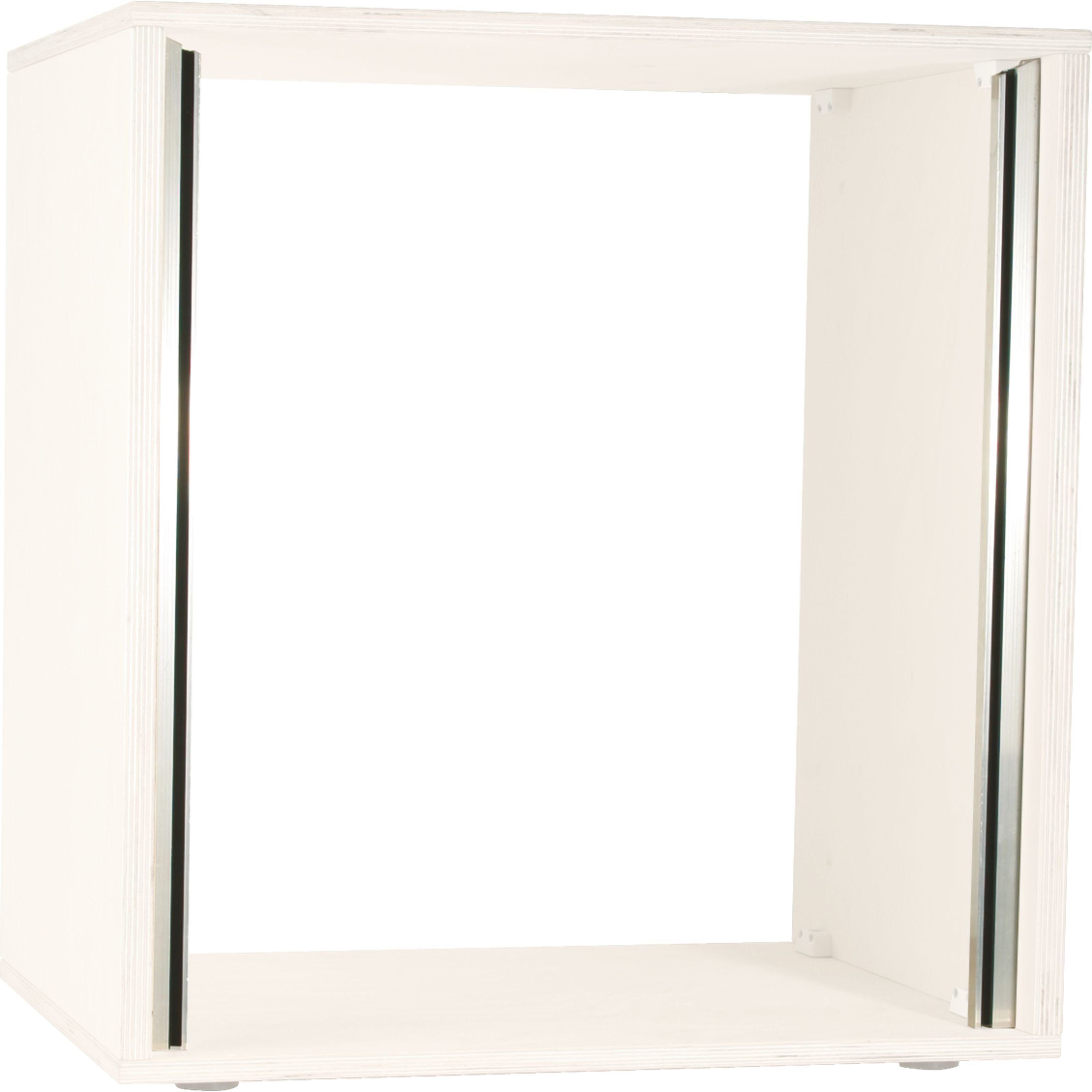 MUSIC STORE Mischpult, Studiorack 8HE Birke MP Bausatz, weiss, gerade