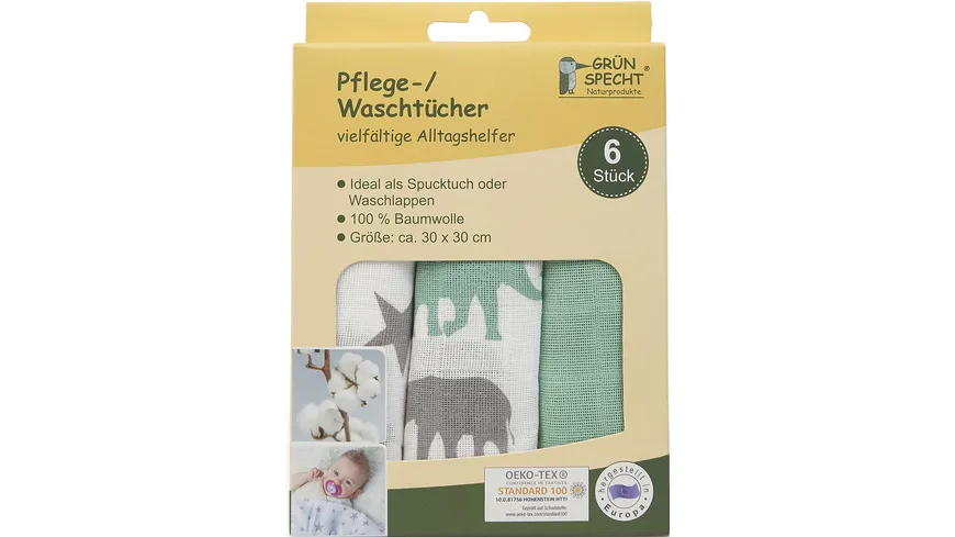 Grünspecht Waschtücher Pflege