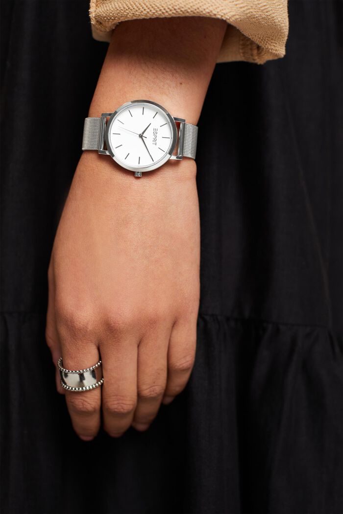 Edelstahl-Uhr mit Mesh-Armband
