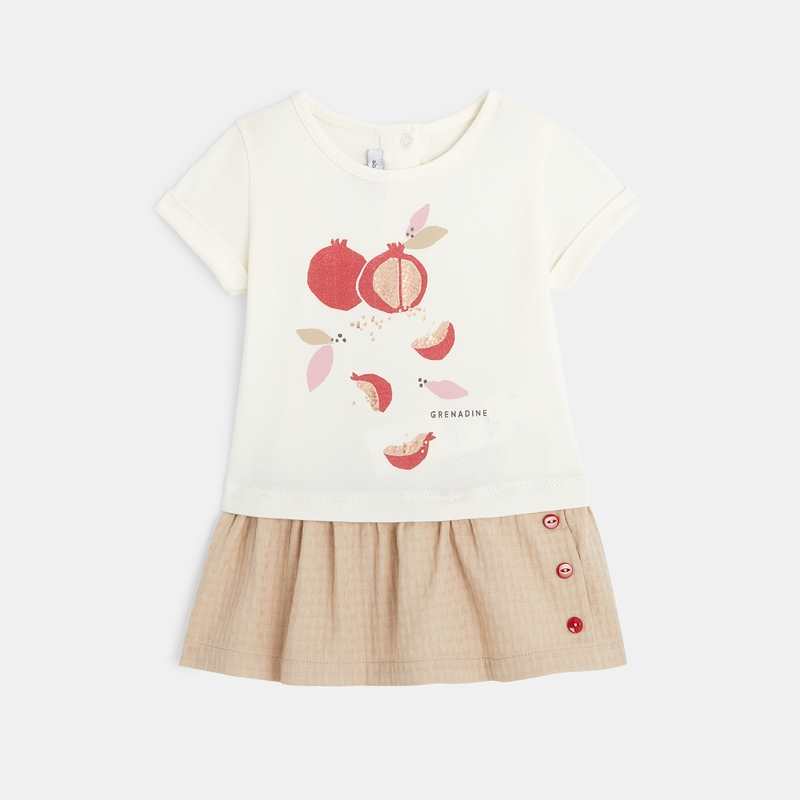 Robe bébé fille bi-matière Absorba