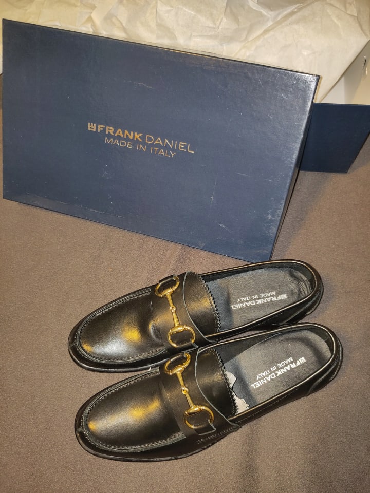 Frank Daniel Leder-Mokassins in Schwarz günstig kaufen 38