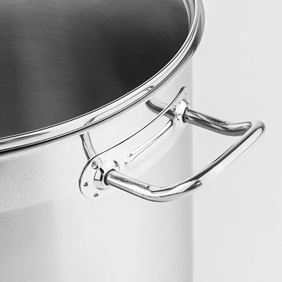 bemus Kochtopf BenVita Edelstahltopf, Allzwecktopf 10 Liter, 15 Liter & 20 Liter, Edelstahl 18/10 (Jumbotopf mit Glasdeckel, (Weihnachten, Geburtstag, Geschenk Idee), Kaltmetallgriffe, Induktionsgeeignet