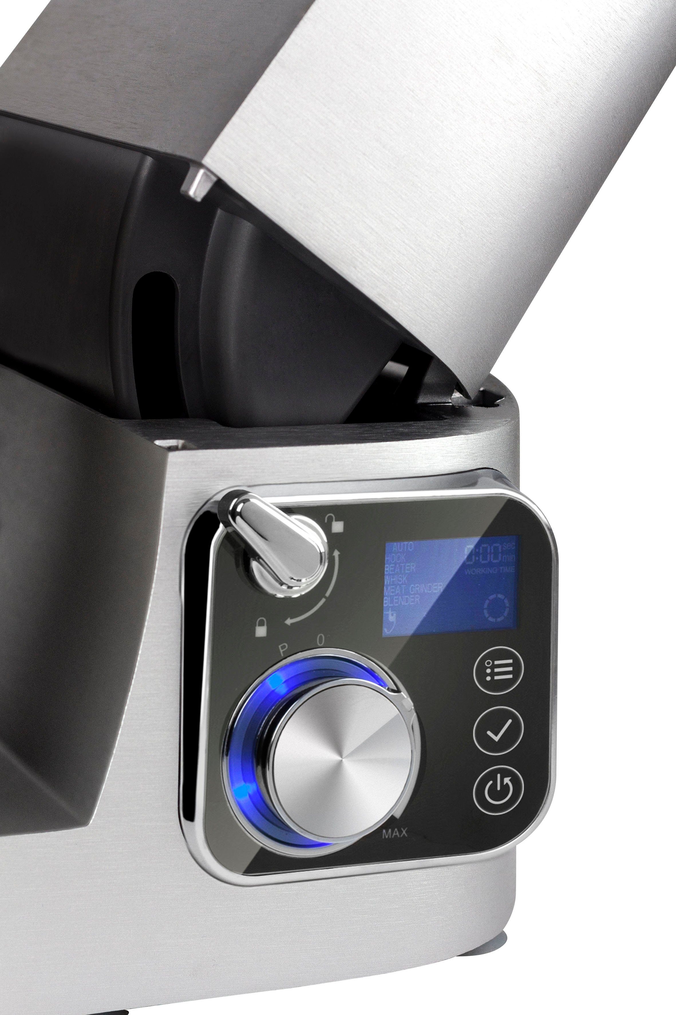 Caso Küchenmaschine CASO KM 1200 Chef, 1200 W, 6 l Schüssel, inkl. Fleischwolfvorsatz und 2. Edelstahlschüssel.