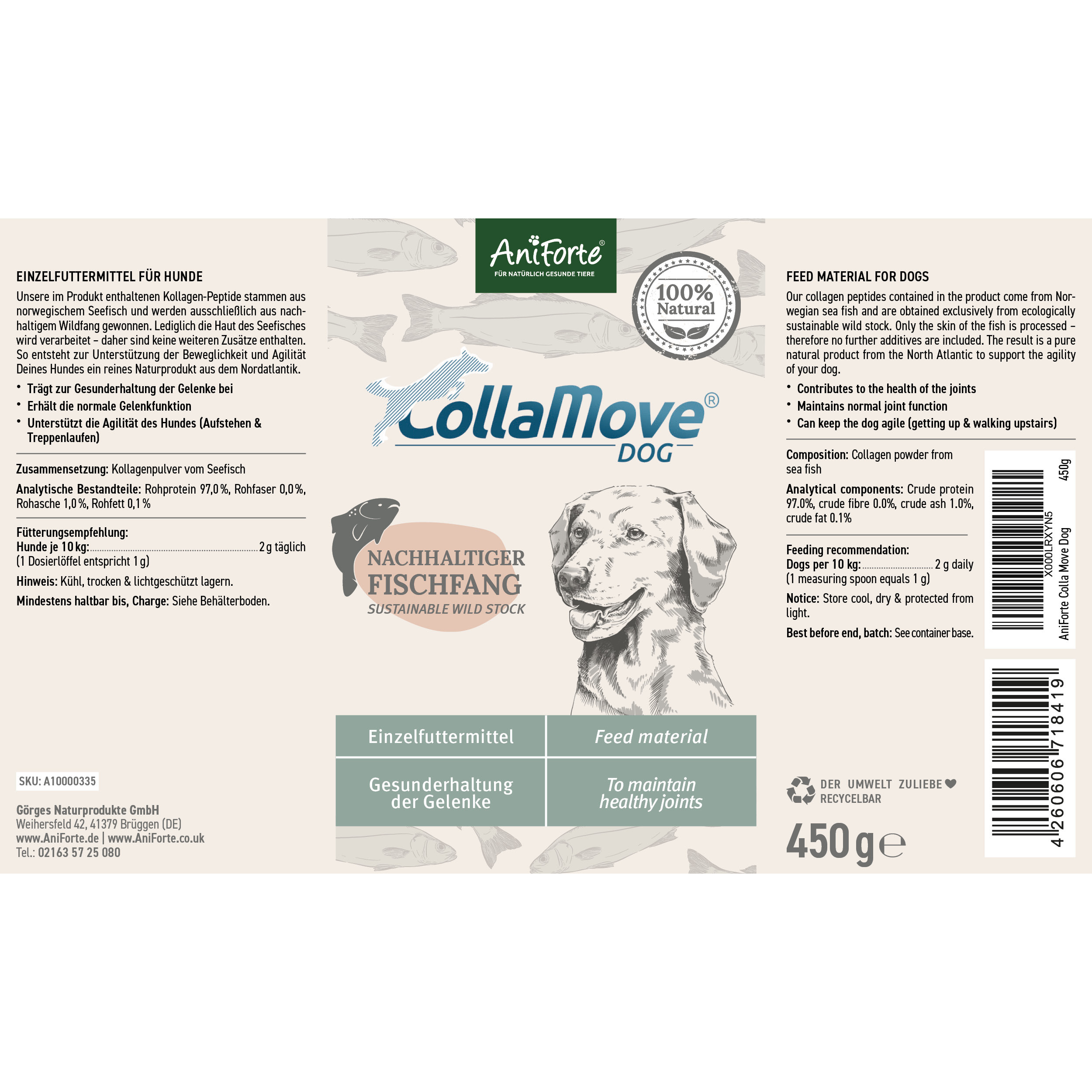 Aniforte Ergänzungsfutter & Aufzucht Aniforte Kollagen CollaMove Kollagen 450 g