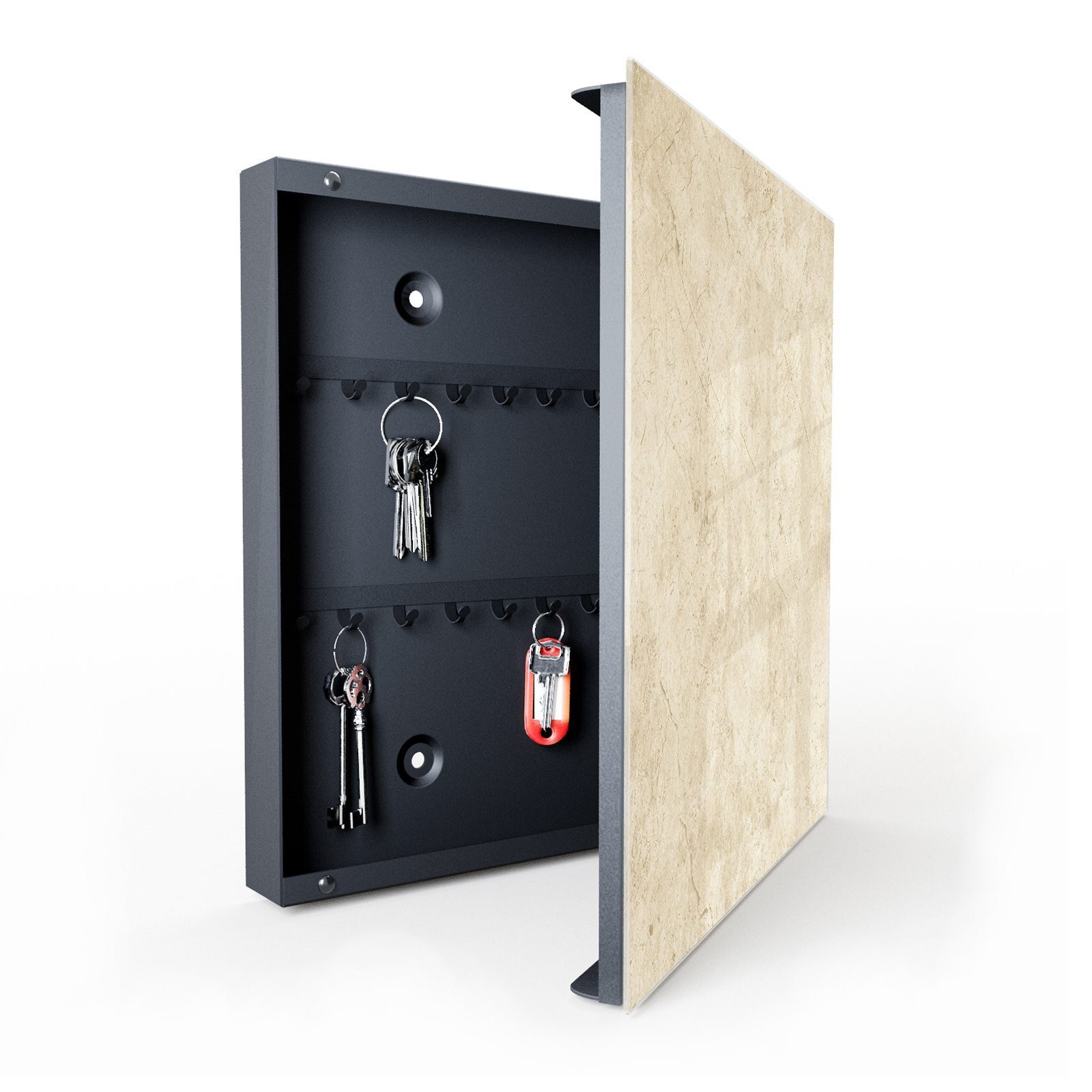 Primedeco Schlüsselkasten Dekor-Schlüsselkasten, Magnetpinnwand und Memoboard mit Glasfront Motiv Abstrakte Marmorierung