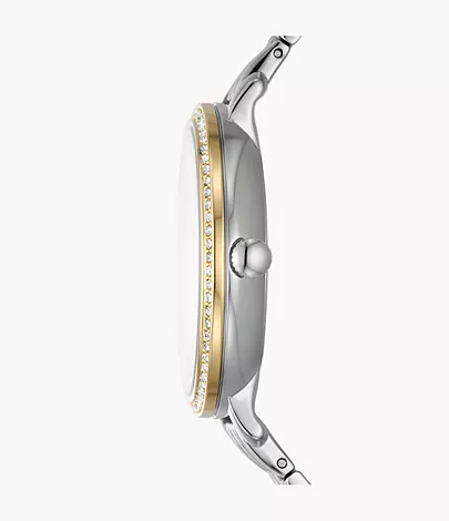 Fossil Uhr Jacqueline Multifunktionswerk Sonne Mond Edelstahl Bicolor