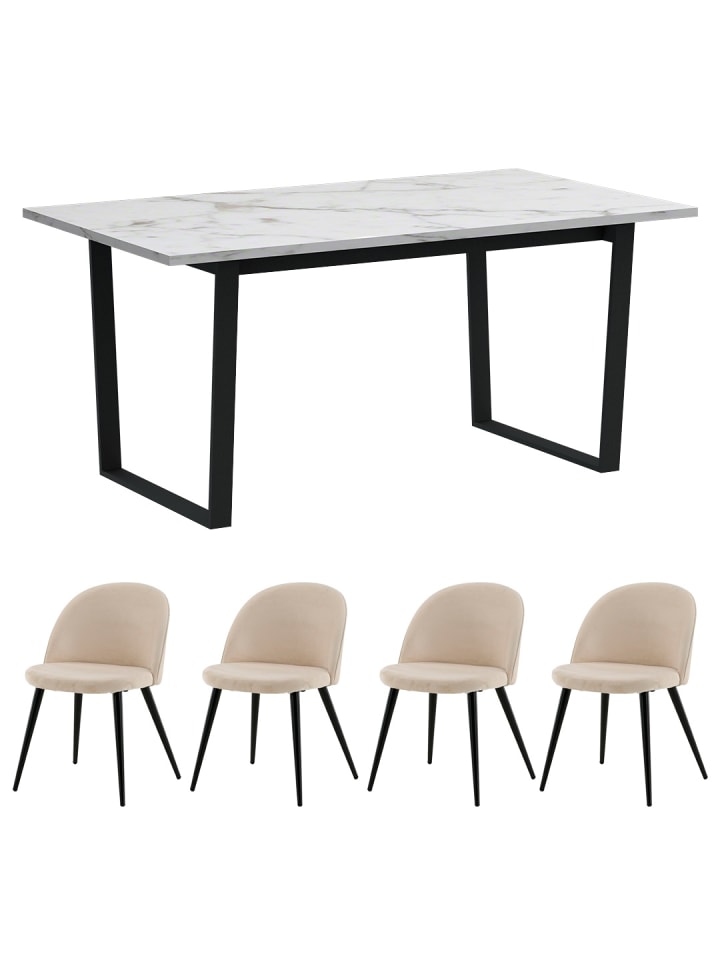 ebuy24 Essgruppe Tilst (5-teilig) Beige 160 x 90 cm günstig kaufen onesize