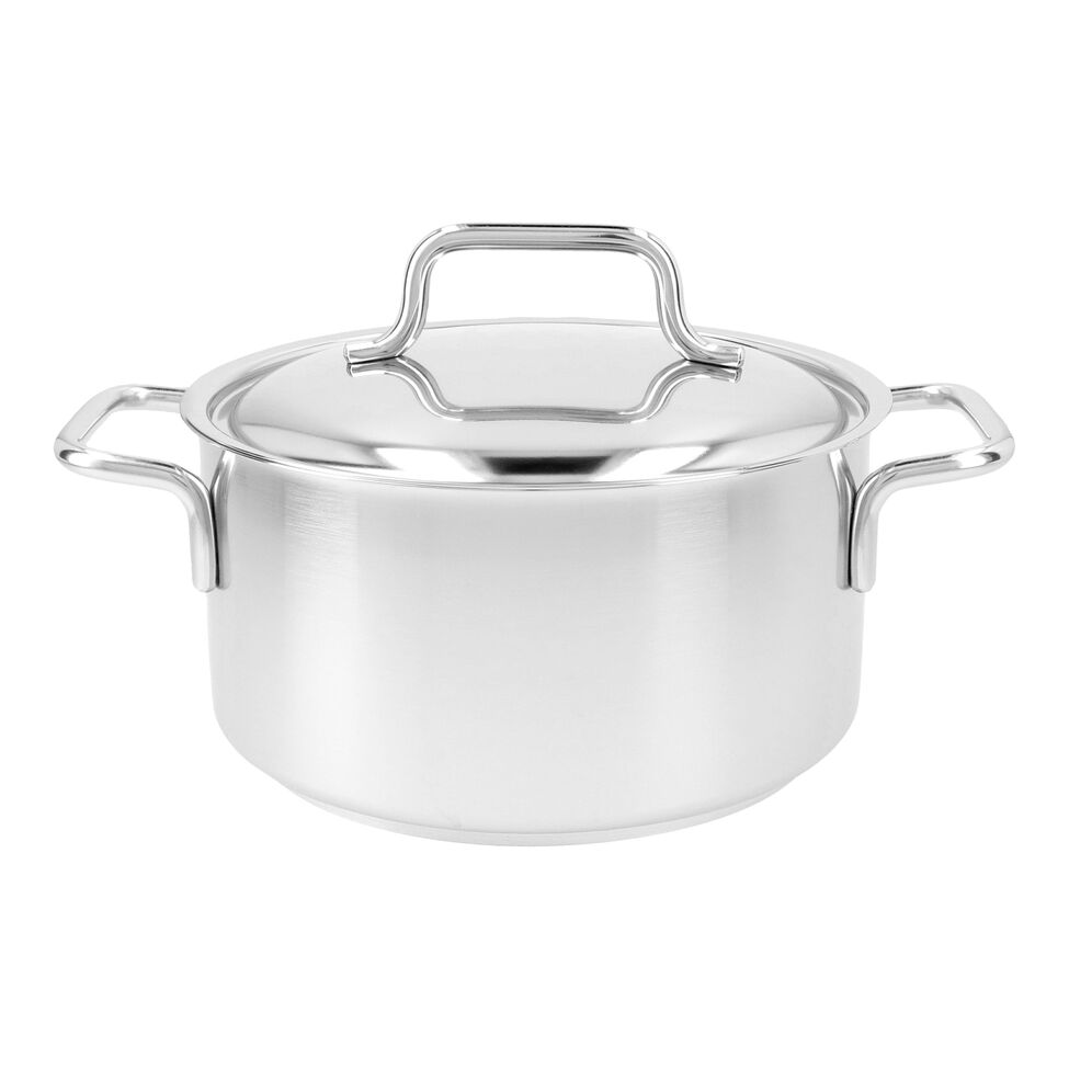 Bratentopf mit Deckel 18 cm, 18/10 Edelstahl