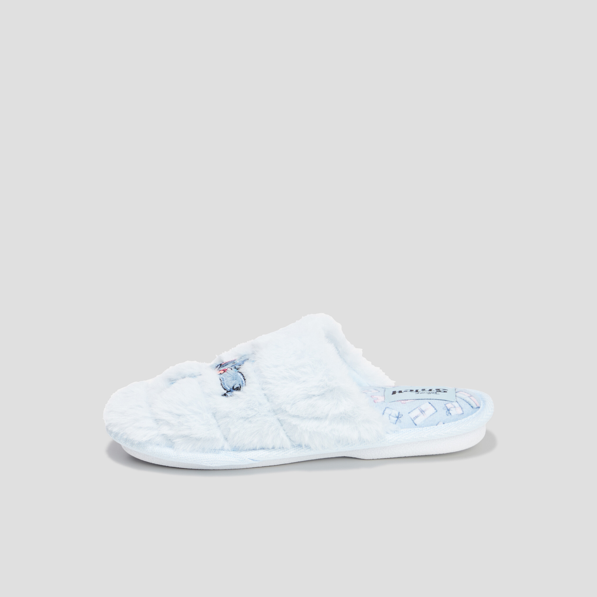 Chaussons mules fausse fourrure Stitch bleu fille | La Halle