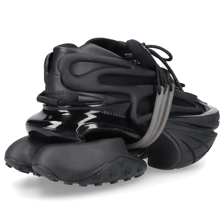 Balmain - Sneaker low UNICORN Kalbsleder Neopren - schwarz