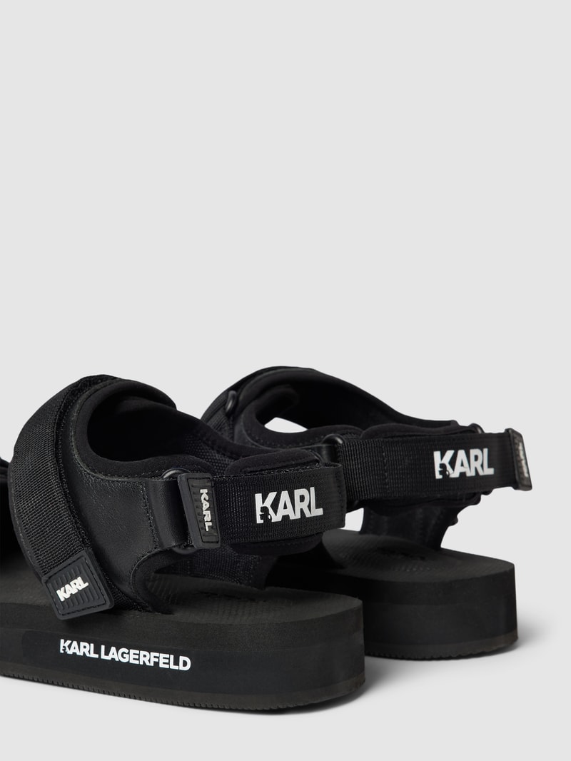Sandalen aus Leder mit Label-Details Modell 'Trekking' in schwarz