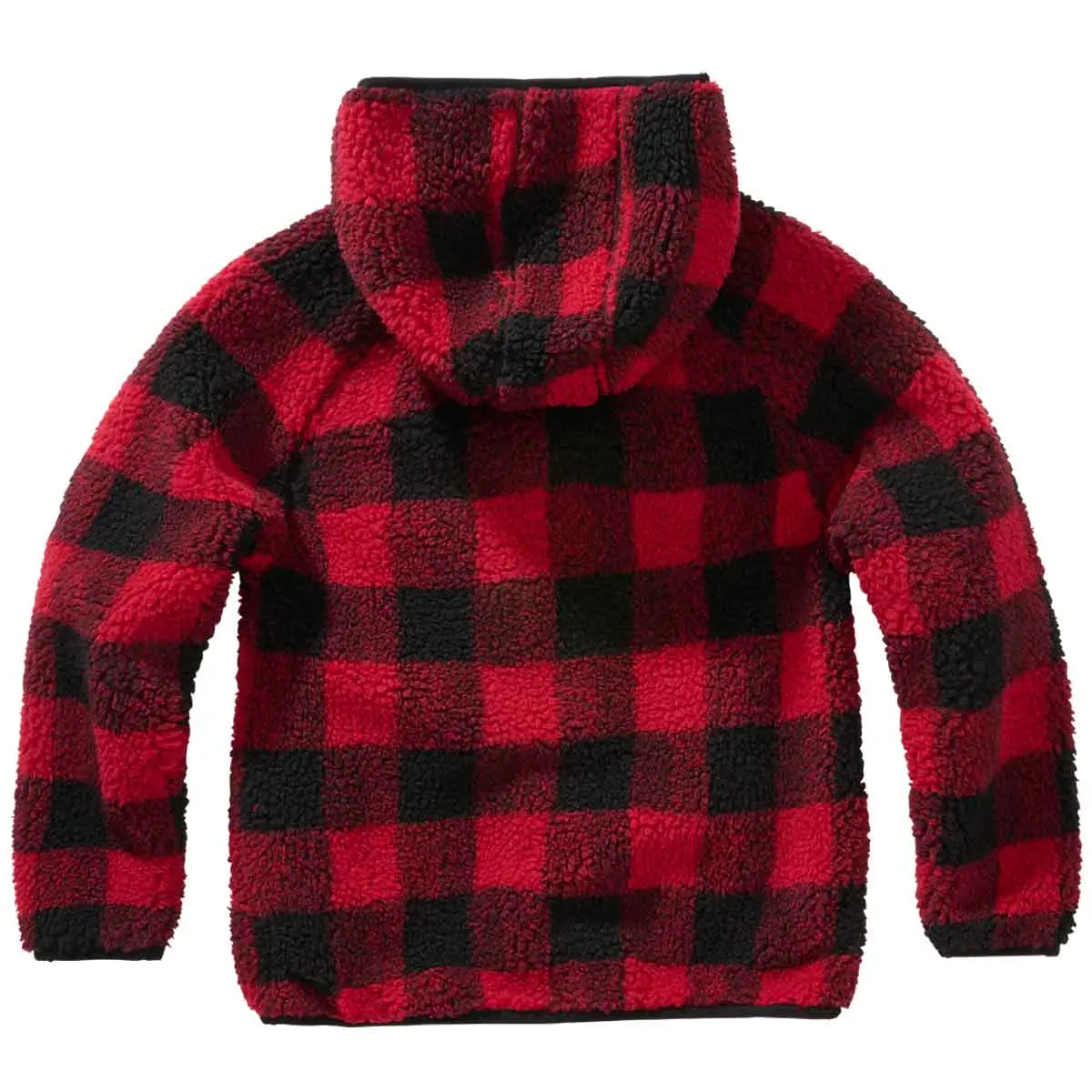 Kinder Teddyfleece Jacke rot-schwarz