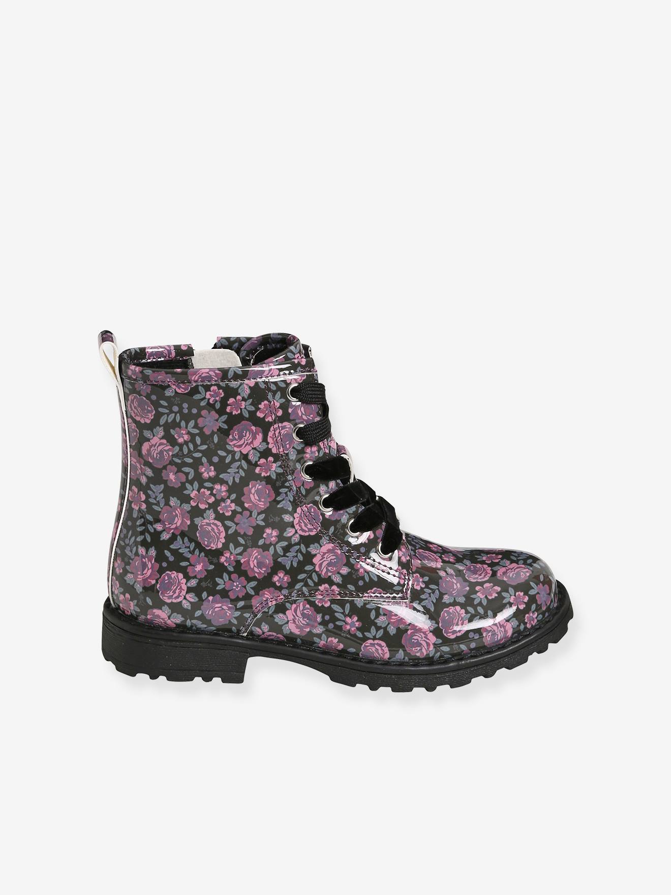 Bottines fille à lacets bronze