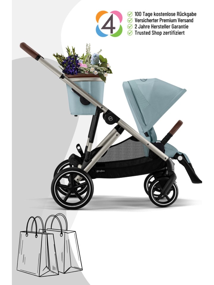 Cybex Cybex Gazelle S Kinderwagen - Farbe: Stormy Blue / Gestell Taupe günstig kaufen onesize
