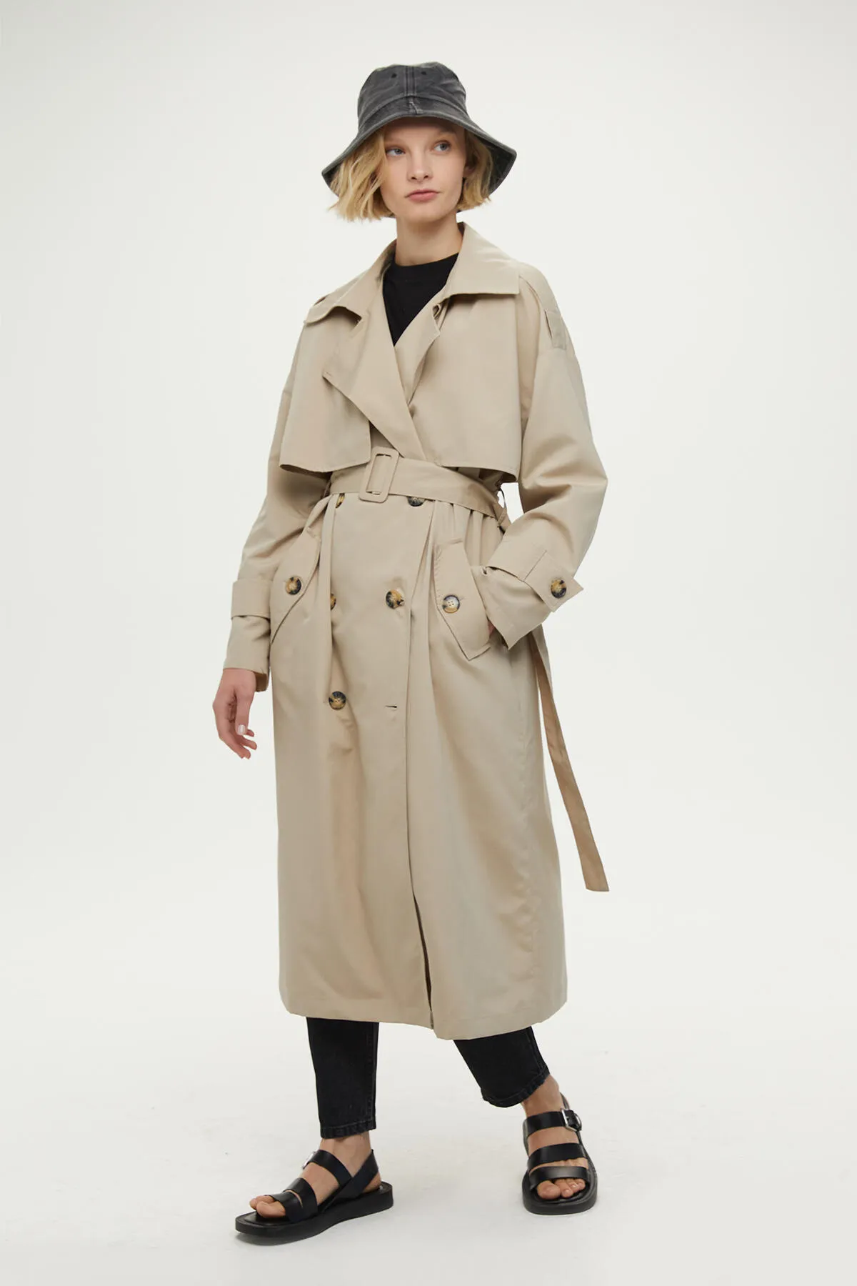 Manuka  ZWEIREIHIGER TRENCHCOAT MIT KNÖPFEN, BEIGE