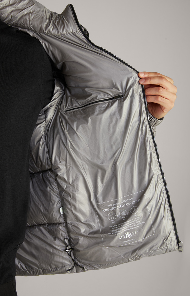 Steppjacke Ambro mit Kapuze in Metallic-Grau
