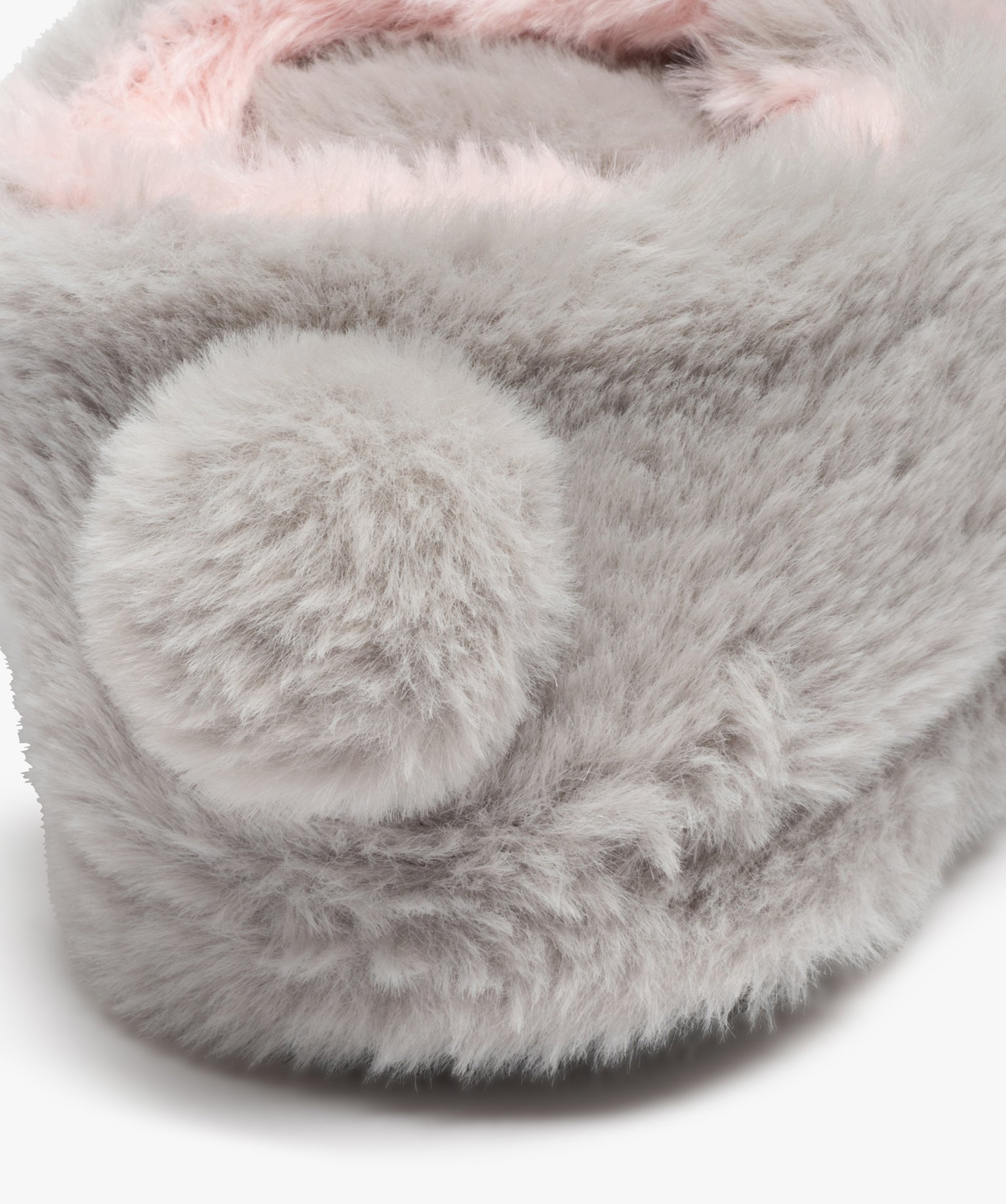 Chaussons fille en textile peluche Panpan - DS gris | GEMO