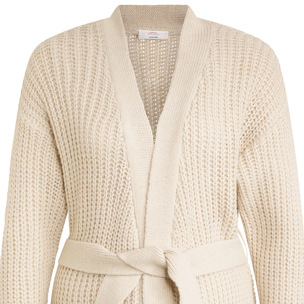 Damen Umstands-Strickjacke mit Bindegürtel