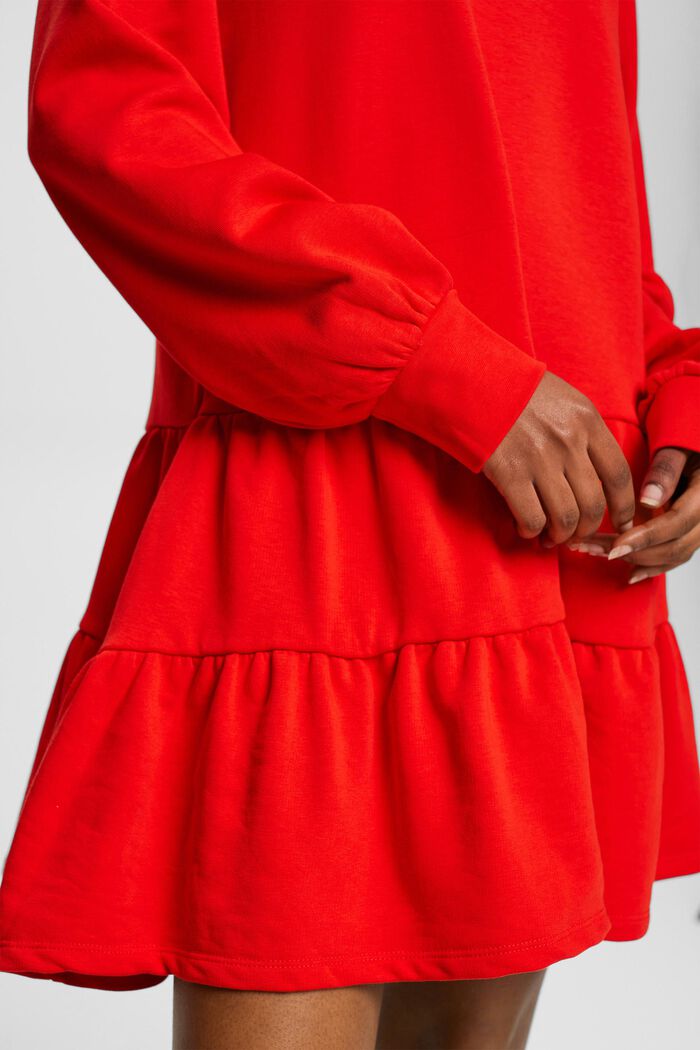Mini-Sweatshirt-Kleid mit Rüschen