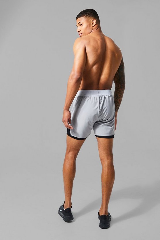 Man Active 2-in-1 Shorts mit extremem Schlitz