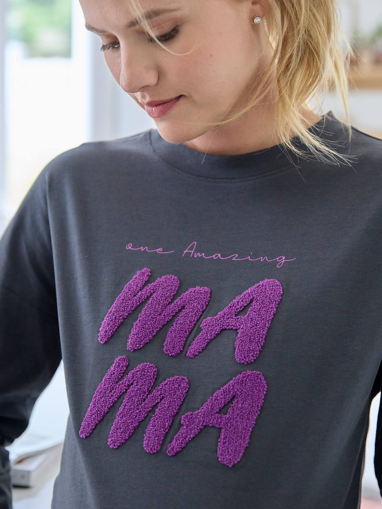 Vertbaudet Umstands-Shirt - anthrazit