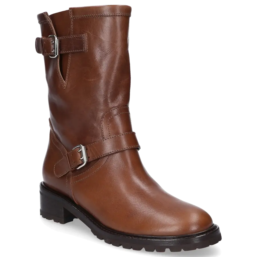 Unützer - Stiefel Kalbsleder Zierschnalle braun - grau