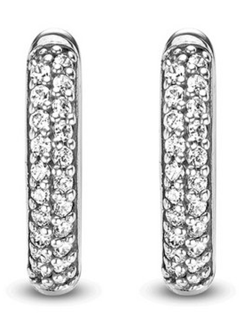 TI SENTO - Milano Silver hoop earrings with cubic zirconia
