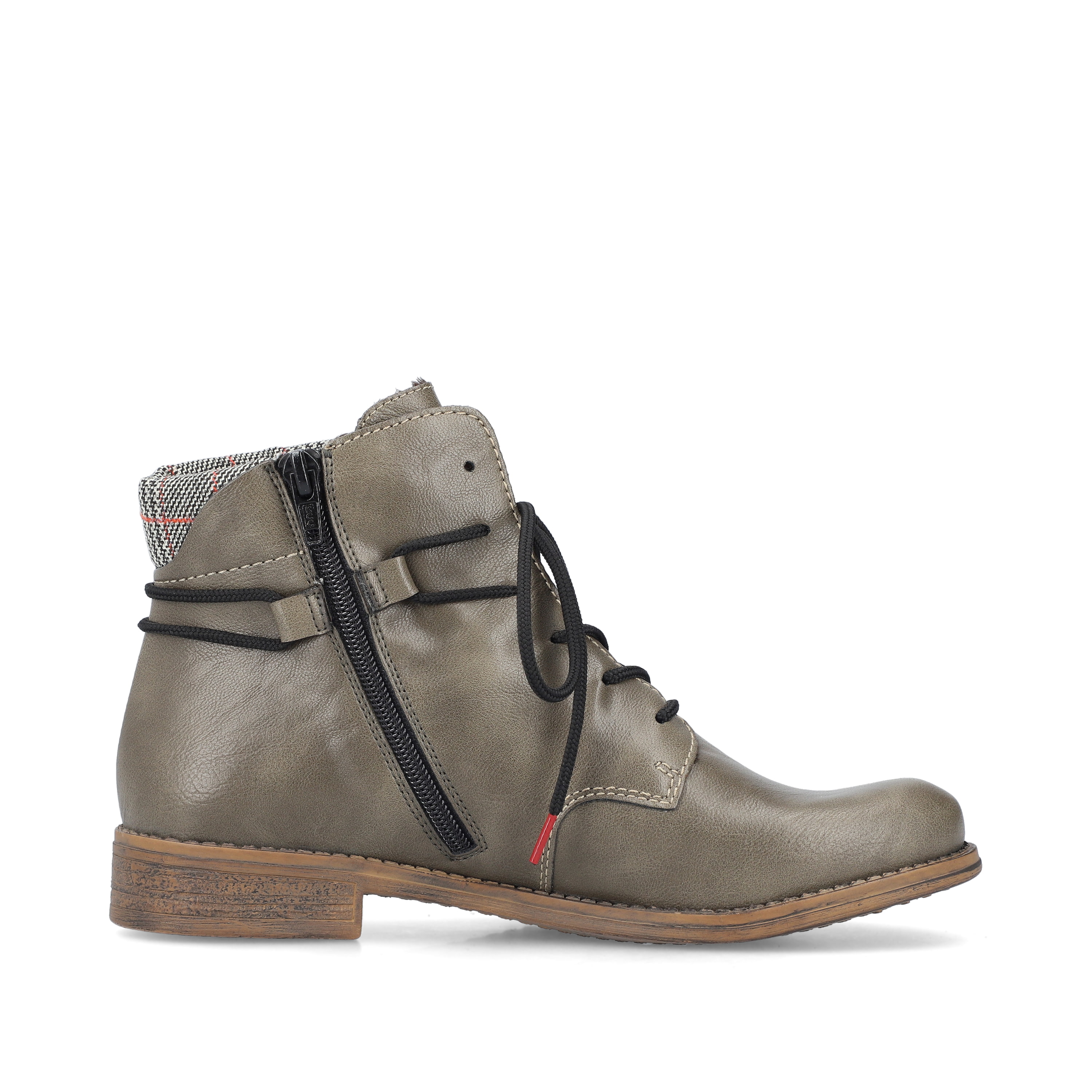 Rieker Damen Schnürstiefel graugrün
