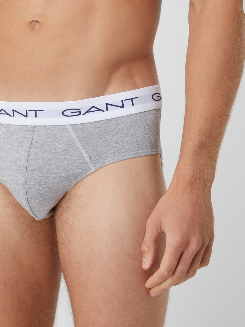 Slip im 3er-Pack in mittelgrau meliert