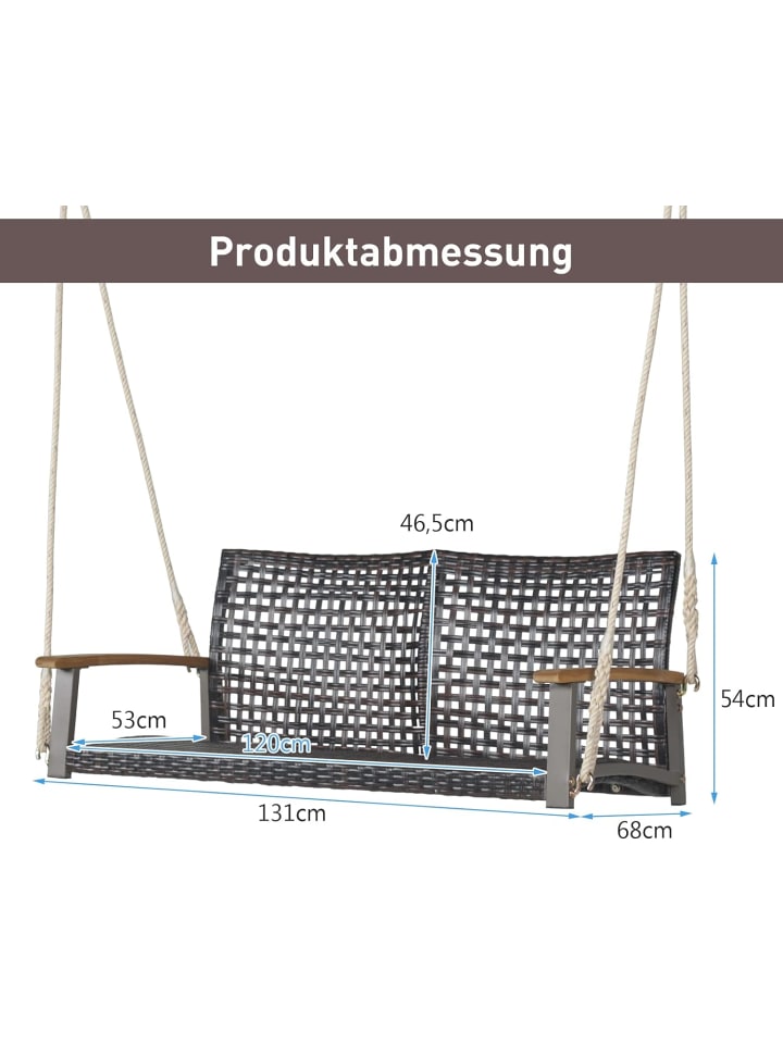 COSTWAY Schaukelbank 2-Sitzer in Grau günstig kaufen onesize