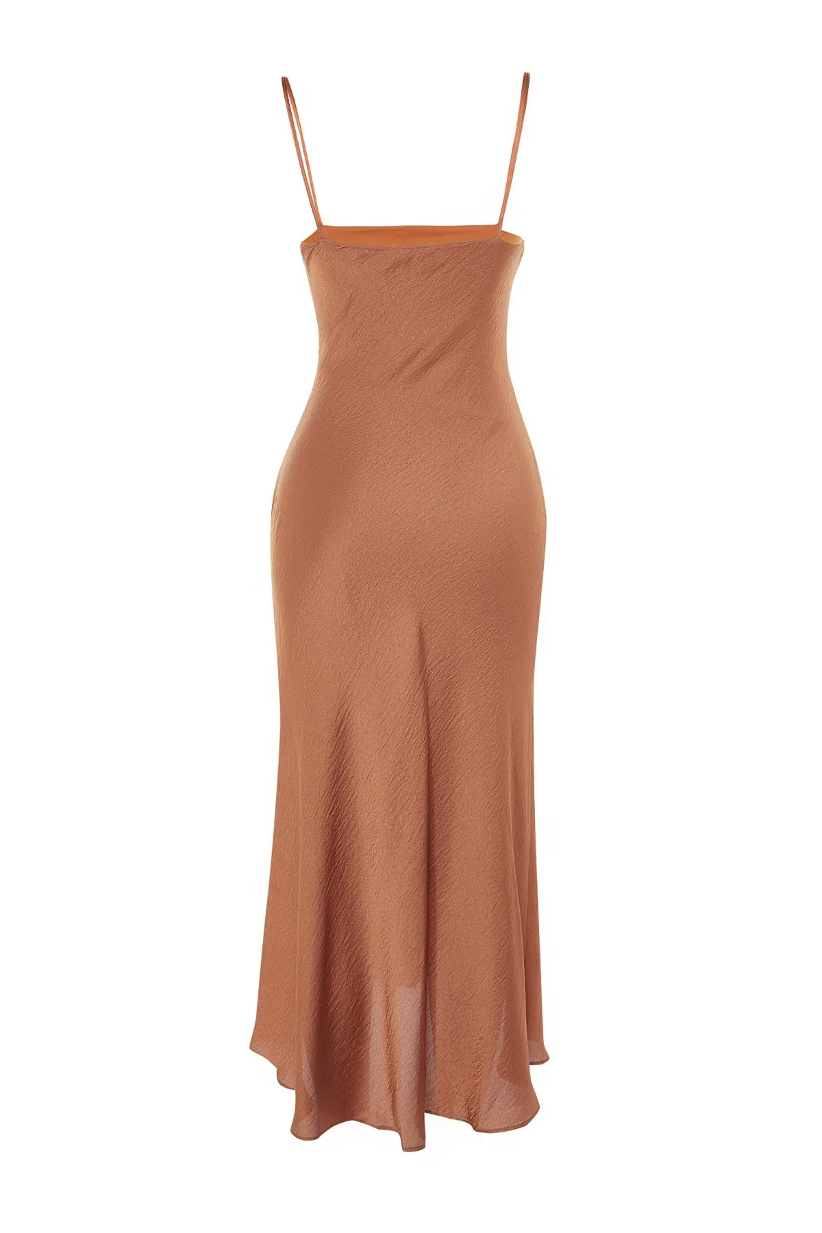 Trendyol Collection  Elegantes Abendkleid aus gewebtem Satin mit Zimtfutter TPRSS19BB0058