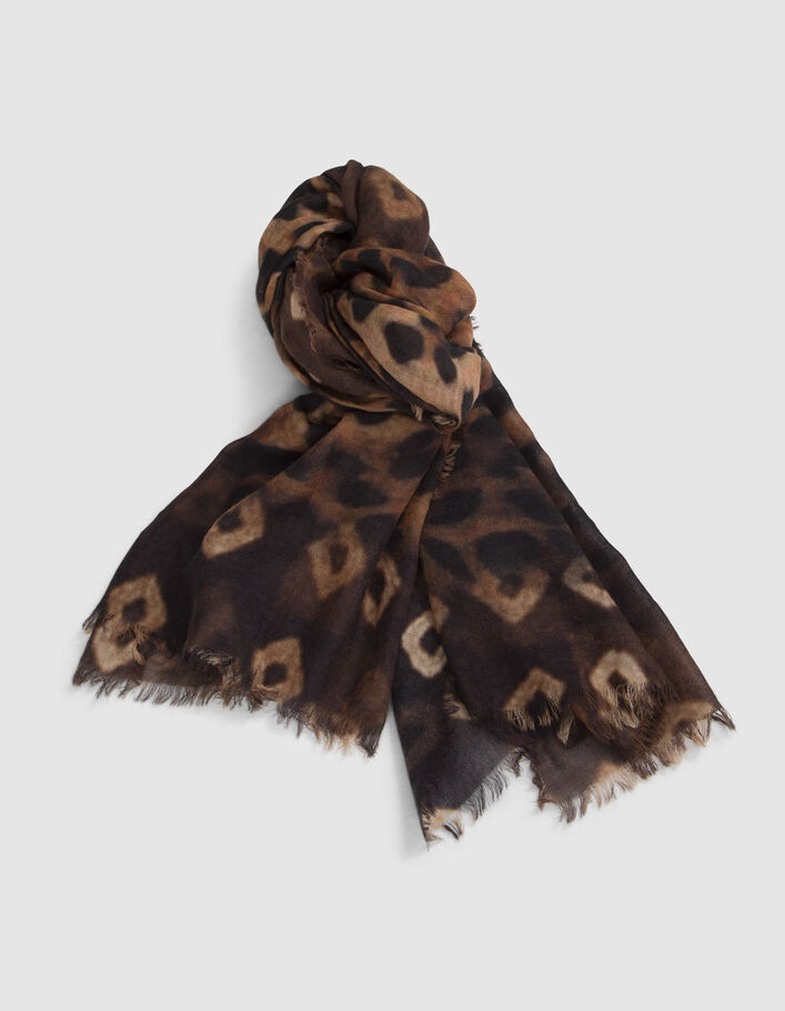 Pure Edition-Chèche noir à motif léopard Femme