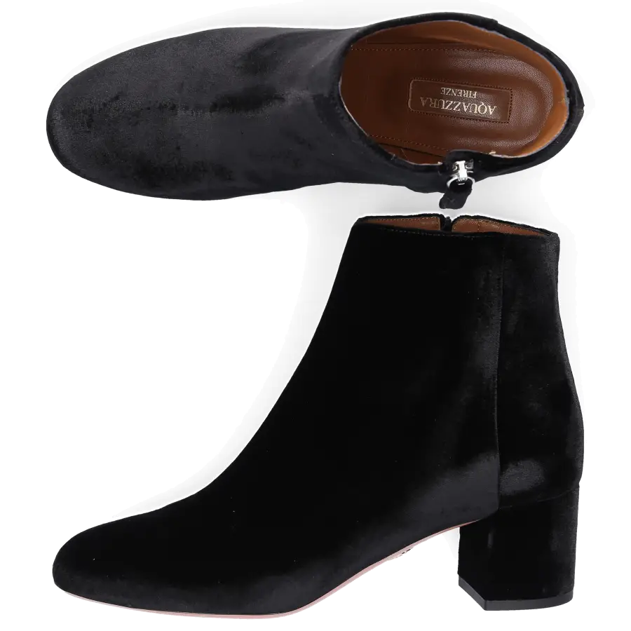 Aquazzura - Klassische Stiefeletten BROOKLYN Samt - schwarz