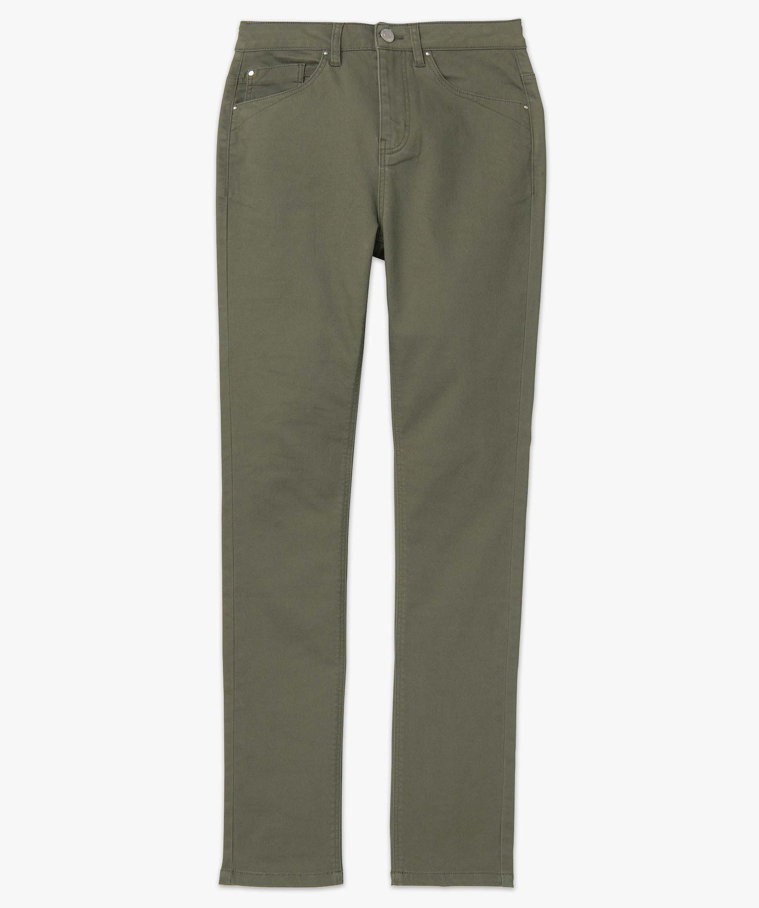 Pantalon femme coupe Regular taille normale kaki | GEMO