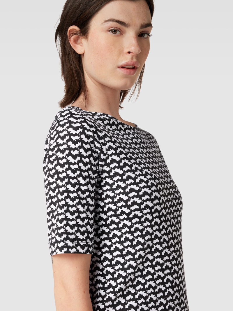 T-Shirt mit Allover-Muster in schwarz