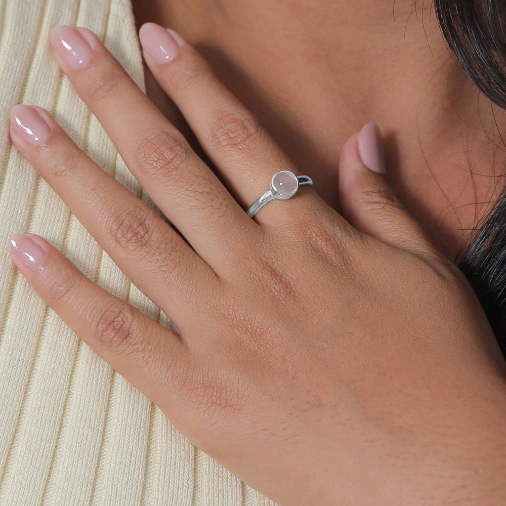 Elli Elli Bague Femmes Élégant avec Pierre de Lune en Argent Sterling 925 Bague