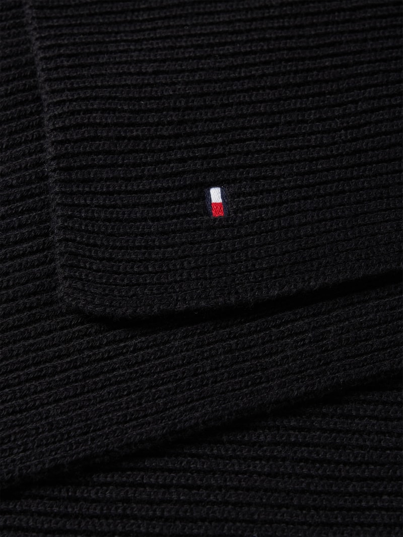 Set aus Schal und Beanie mit Kaschmir-Anteil in schwarz