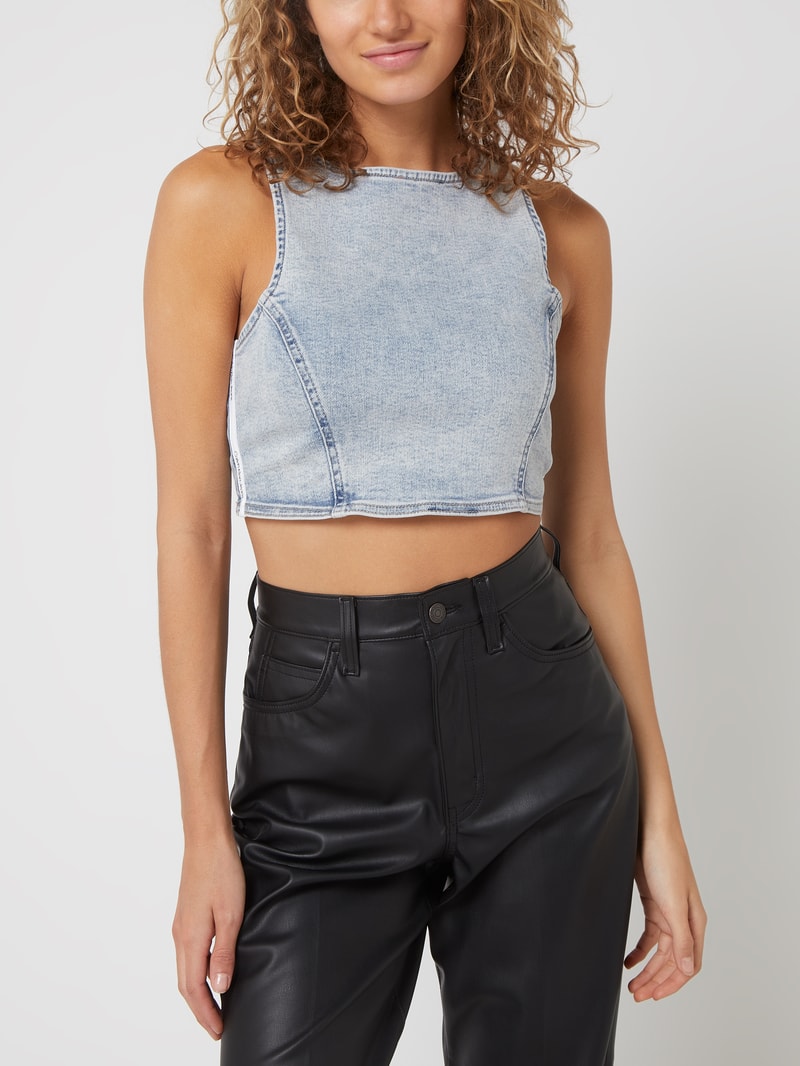 Crop Top aus Denim  in hellblau