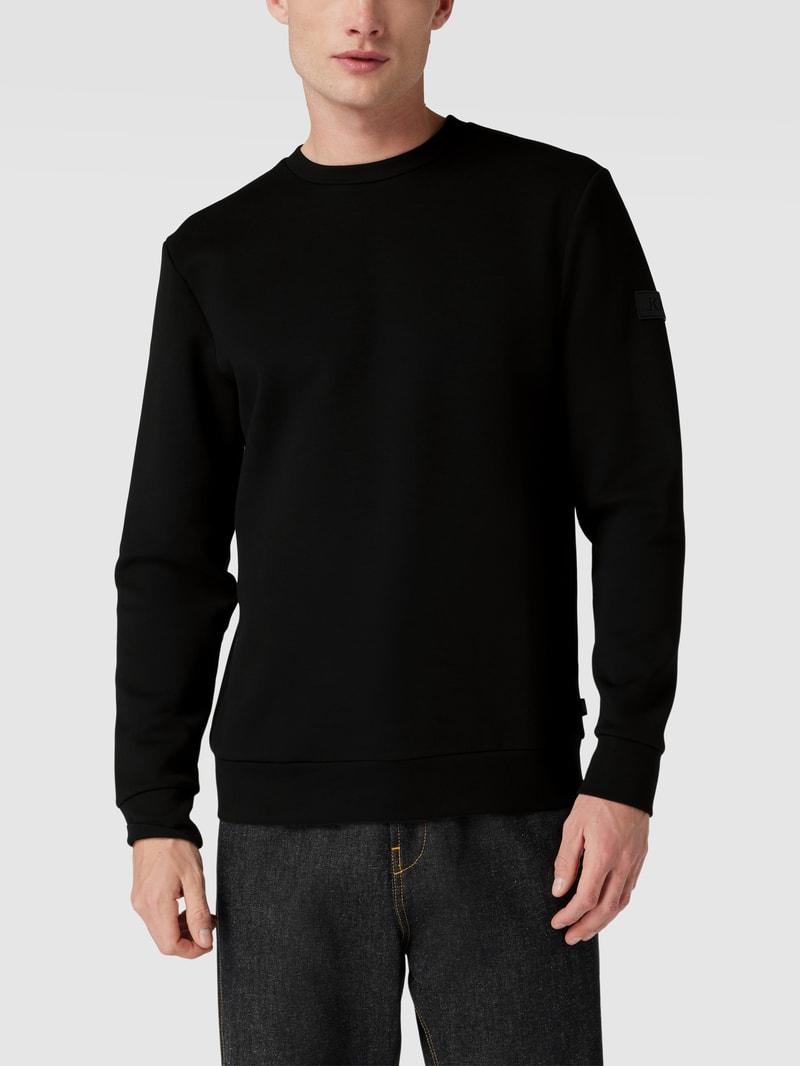 Sweatshirt mit Logo-Patch in schwarz