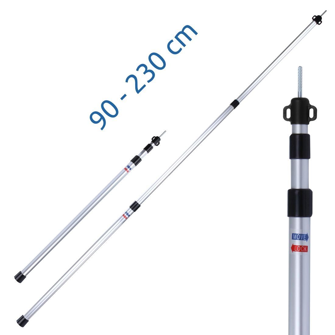 yourGEAR Vorzelt yourGEAR 2x Alu Teleskopstange 90 - 230 cm teleskopierbare Aluminium