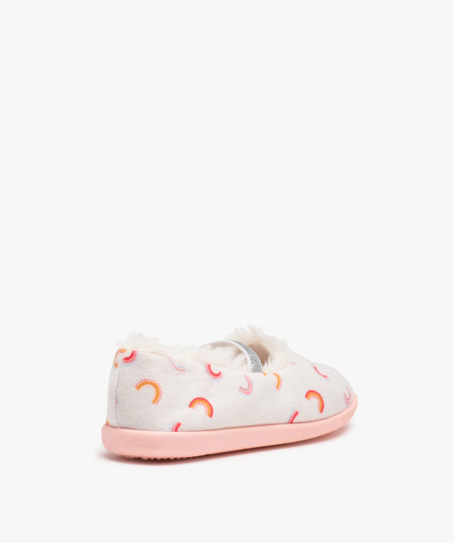 Chaussons fille ballerines en velours brodés licorne beige | GEMO