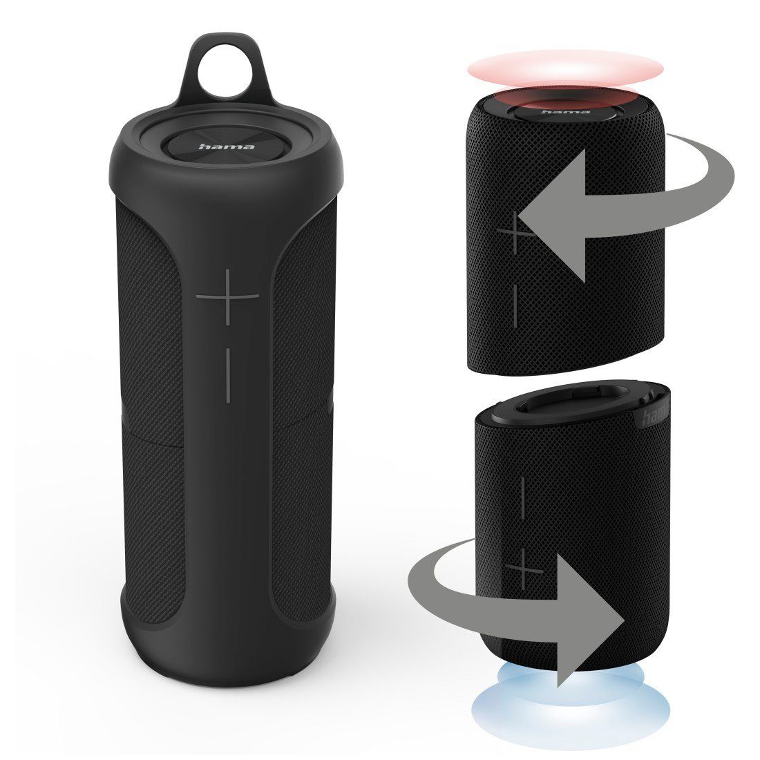 Hama Bluetooth Lautsprecher kabellos IPX7 wasserdicht Outdoor 2in1 teilbar Bluetooth-Lautsprecher