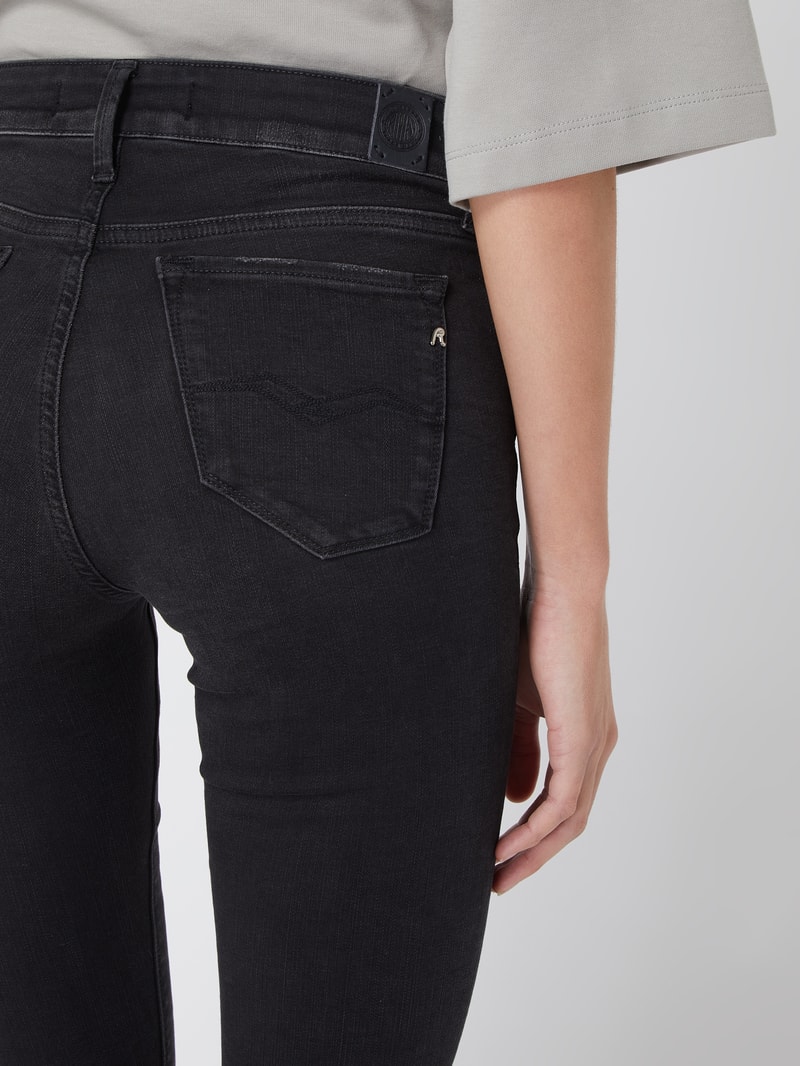 Skinny Fit Jeans mit Stretch-Anteil Modell 'Luzien' HYPERFLEX in schwarz
