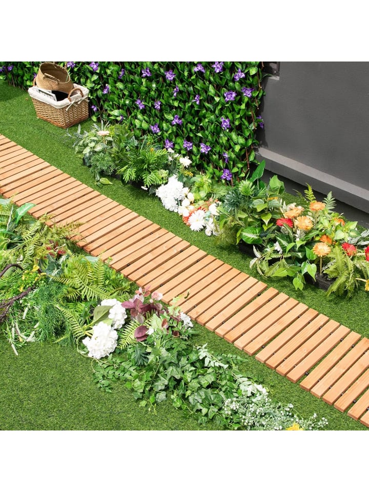 COSTWAY Rollweg Gartenweg 245 cm in Hellbraun günstig kaufen onesize