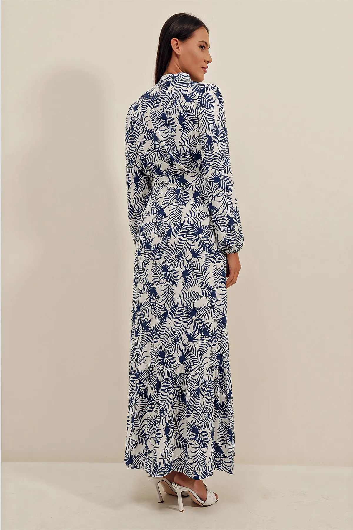 Bigdart  2158 Kleid mit exotischem Aufdruck – D. Marineblau
