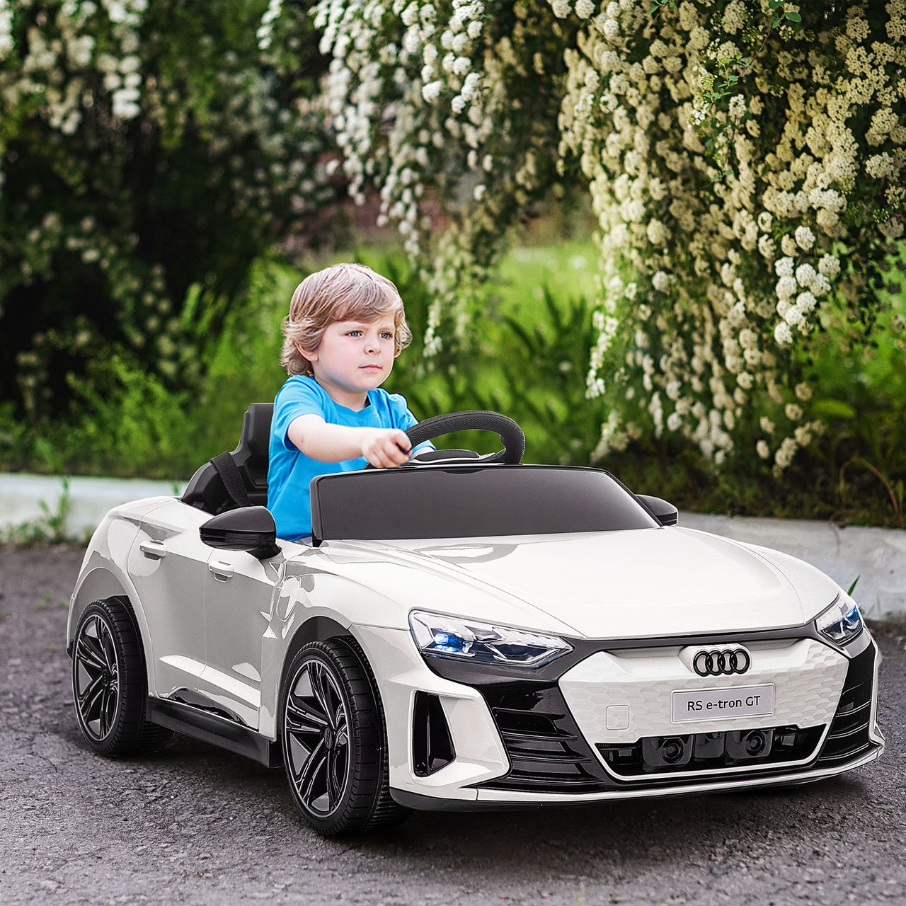 HOMCOM Kinder Elektroauto, Kinderfahrzeug mit Ferbedienung, Kinderauto, Weiß