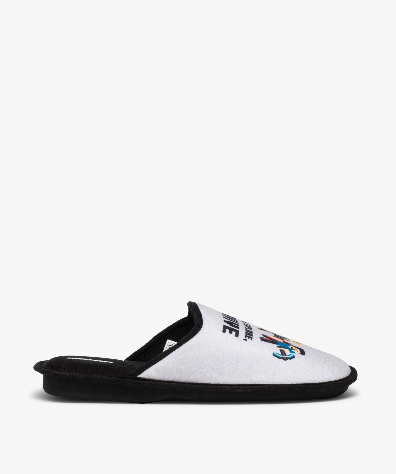 Chaussons enfant mules en velours imprimé - Minecraft gris | GEMO