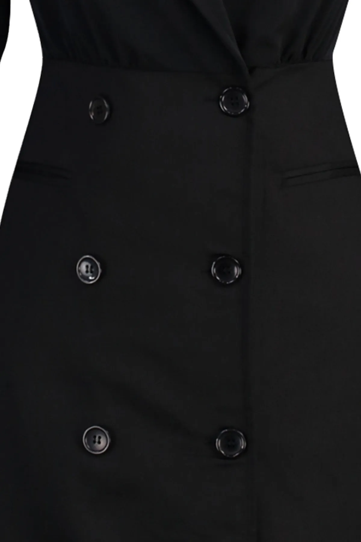 Trendyol Collection  Schwarzes, gewebtes Kleid mit Knopfdetail TWOAW23EL00527