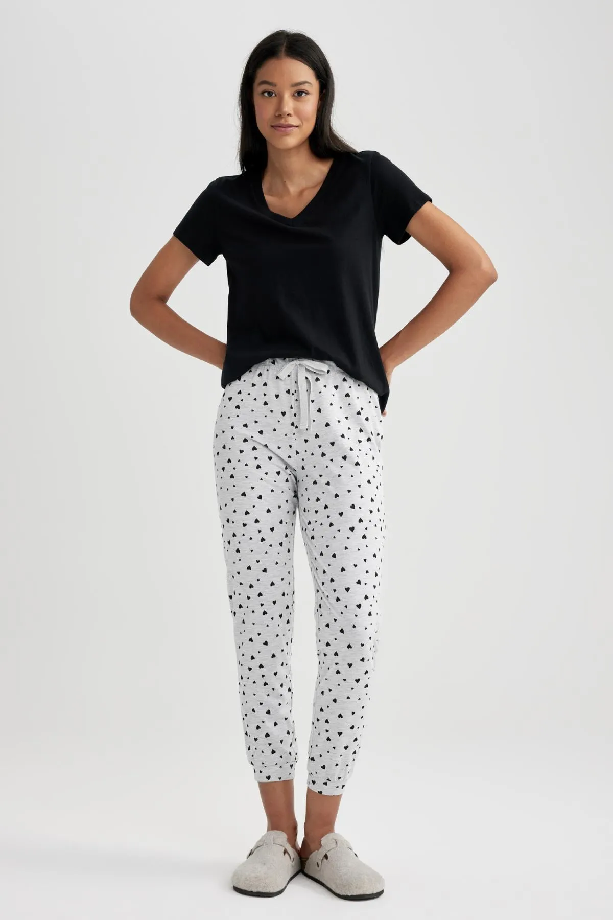 DeFacto  Gemusterte Pyjamahose „Fall in Love“.